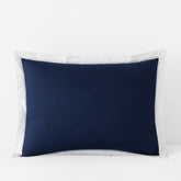 Solid Border Classic Cool Cotton Percale Sham - Navy, Standard