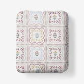 Lottie Classic Cool Cotton Percale Fitted Bed Sheet - Ivory Multi, Twin