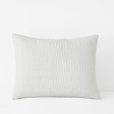 Premium Breathable Washed Linen Solid Quilted Sham - White, King