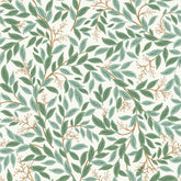 Willowberry Traditional Wallpaper - Emerald White, Swatch