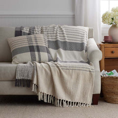 Textured Boucle Throw - Charcoal Gray