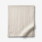 Tailored Stripes and Plaids Premium Breathable Washed Linen Cotton Flat Bed Sheet - Stripe Deep Navy, King/Cal. King