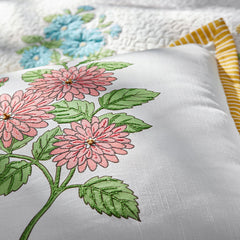 Lily Garden Decorative Square Pillow Cover - White Multi