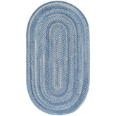 Bambini Braided Chenille Rug - Aqua, 7' x 9' Oval