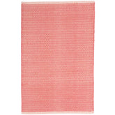 Herringbone Handwoven Cotton Rug - Coral, 4' x 6'