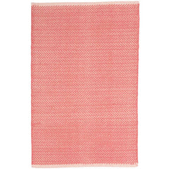 Herringbone Handwoven Cotton Rug - Coral, 4' x 6'