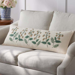 Strawberry Fields Decorative Lumbar Pillow Cover - Beige