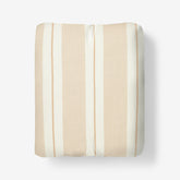 Tailored Stripes and Plaids Classic Cool Cotton Percale Fitted Bed Sheet - Wide Stripe Gold, King