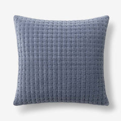 Tufted Stitch Velvet Decorative Square Pillow Cover - Blue, 20 in. x 20 in.