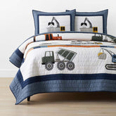 Construction Builders Quilt - Blue Multi, Full/Queen