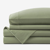 Classic Ultra-Cozy Cotton Velvet Flannel Bed Sheet Set - Willow Green, Twin XL