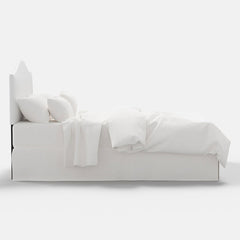 Saddle Velvet Headboard - White, Queen