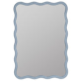Wave Rectangle Wall Mirror - Dusty Blue