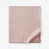 Premium Breathable Washed Linen Solid Flat Bed Sheet - Rose Smoke, Queen