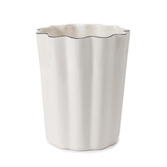 Scallop Waste Basket - Cream and Black
