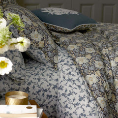 Tapestry Floral Reversible Garment Washed Cotton Percale Comforter Set - Ivory Multi, Full/Queen