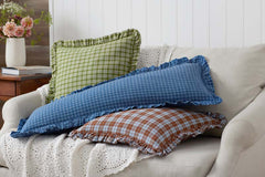 Katherine Plaid Yarn-Dyed Cotton Decorative Lumbar Pillow Cover - Blue