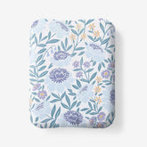 Tira Floral Classic Cool Cotton Percale Fitted Bed Sheet - Floral Blue, King
