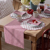 Flowers & Plaid Yarn-Dyed Reversible Table Runner - Red Multi, 16 in. x 108 in.