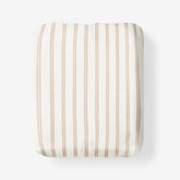 Tailored Stripes and Plaids Classic Cool Cotton Percale Fitted Bed Sheet - Narrow Stripe Gold, Twin XL