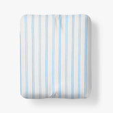 Blossoms and Stripes Classic Cool Cotton Percale Fitted Bed Sheet - Squiggle Stripe, Queen
