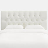 Park Tufted Textured Linen Headboard - White, King