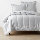 Classic Smooth Sateen Solid Comforter - Light Gray, Full