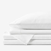 Dobby Stripe Classic Smooth Wrinkle-Free Sateen Bed Sheet Set - White, King