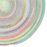 Garden Stripe Reversible Braided Cotton Rug - Blue, 5' x 5' Round