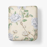 Peony Garden Premium Smooth Wrinkle-Free Sateen Fitted Bed Sheet - Beige Tan, Full