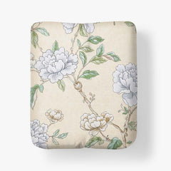 Peony Garden Premium Smooth Wrinkle-Free Sateen Fitted Bed Sheet - Beige Tan, King
