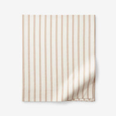 Tailored Stripes and Plaids Classic Cool Cotton Percale Flat Bed Sheet - Narrow Stripe Gold, King