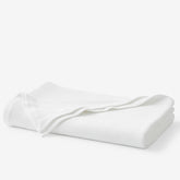 Garter Stitch Blanket - White, Full/Queen