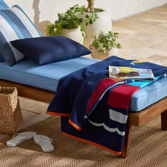 Cotton Terry Beach Towel - Sailboats