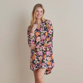 Printed Poplin Women's Nightshirt - Wild Floral, XXL