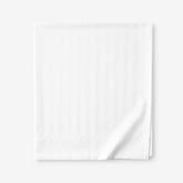 Dobby Stripe Classic Smooth Wrinkle-Free Sateen Flat Bed Sheet - White, Queen