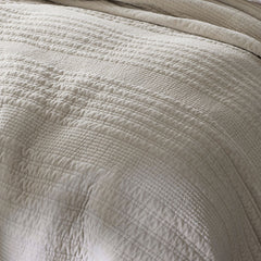 Line Stitch Velvet Quilt - Light Sand, King/Cal. King
