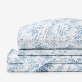 Whisper Fleur Premium Smooth Wrinkle-Free Sateen Bed Sheet Set - Blue Mist, Full