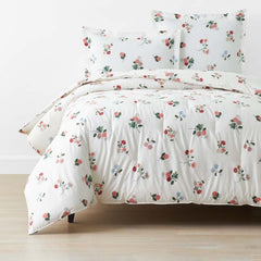 Ditsy Dahlia Classic Cool Cotton Percale Comforter - Cream Multi, Full/Queen