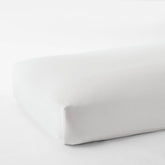 Premium Smooth Organic Cotton Sateen Fitted Bed Sheet - White, King