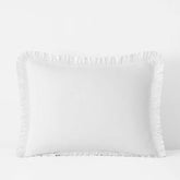 Solid Ruffle Garment Washed Cotton Percale Sham - White, King