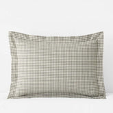 Classic Stripes and Plaids Cool Yarn-Dyed Cotton Percale Sham - Mini Check Green, Standard