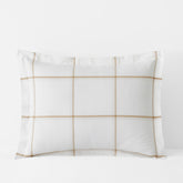 Tailored Stripes and Plaids Classic Cool Cotton Percale Sham - Window Pane Plaid Wheat, Standard