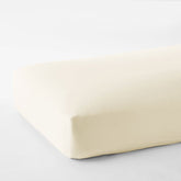 Premium Smooth Organic Cotton Sateen Fitted Bed Sheet - Ivory, King