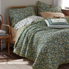 Suhana Reversible Ruffle Quilted Sham - Green, Standard