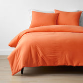 T-Shirt Soft Jersey Knit Duvet Cover Set - Orange, Full