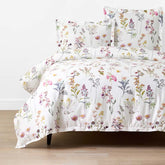 Blooming Garden Classic Smooth Sateen Duvet Cover - White Multi, Full/Queen