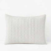Tufted Stitch Velvet Quilted Sham - White, King