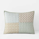 Megara Patchwork Quilted Sham - Green, Standard