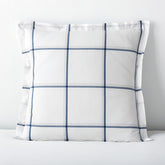 Tailored Stripes and Plaids Classic Cool Cotton Percale Sham - Window Pane Plaid Navy, Euro